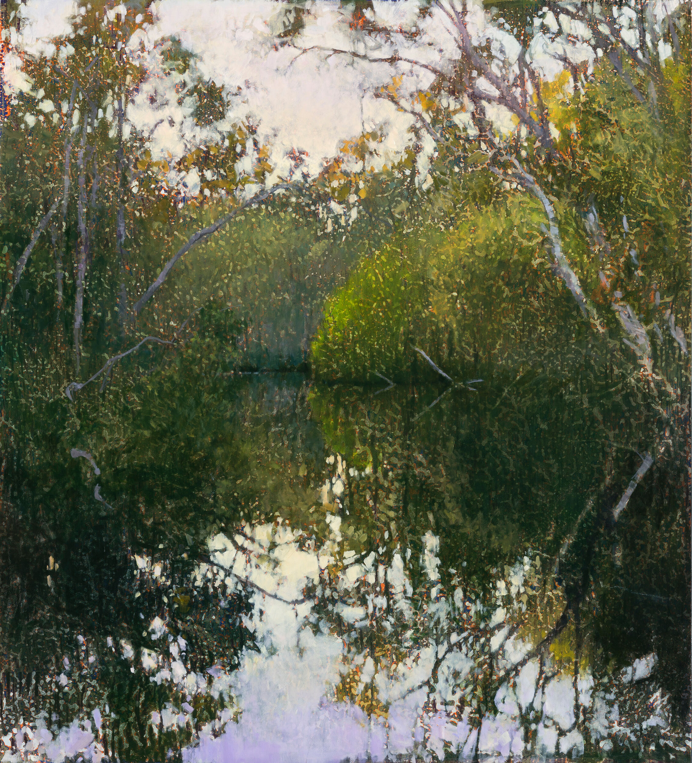 AJ Taylor, Early Morning, Murdering Creek, 2020, oil on board, 91.5 x 82.5 cm