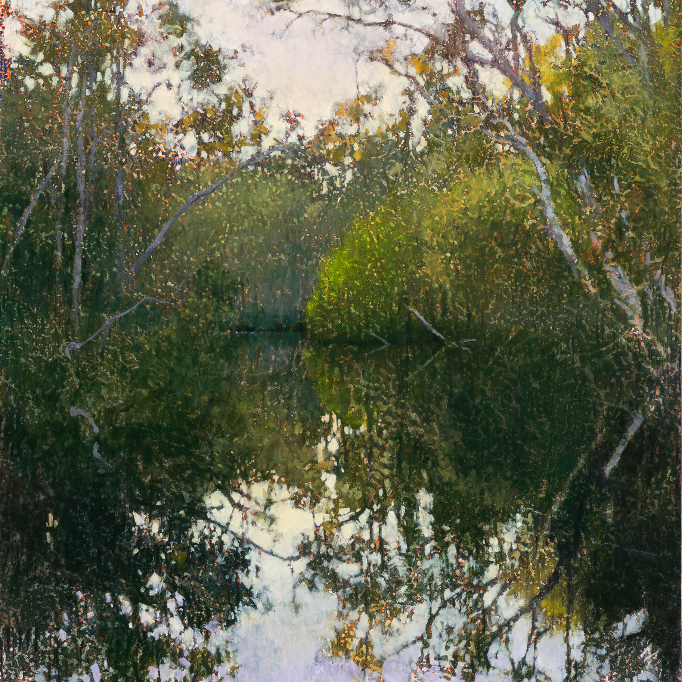 AJ Taylor, Early Morning, Murdering Creek, 2020, oil on board, 91.5 x 82.5 cm